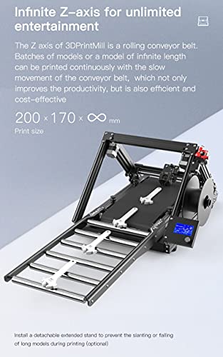 Image of 3IDEA CR-30 3D Printer (3DPrintMill) | Infinite Z Belt Printer for Continuous Printing | CoreXY Motion | Upgraded 32-bit Silent Board | Dual Gear Metal Extruder | Printing Size 200x170 mm