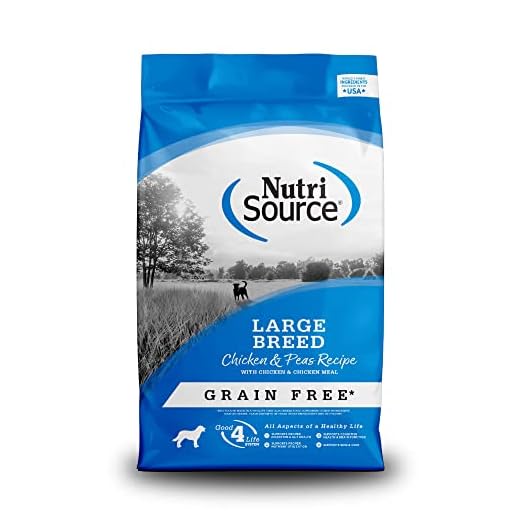 NutriSource Grain Free Dry Dog Food for Large Breeds, Chicken and Peas, 26LB