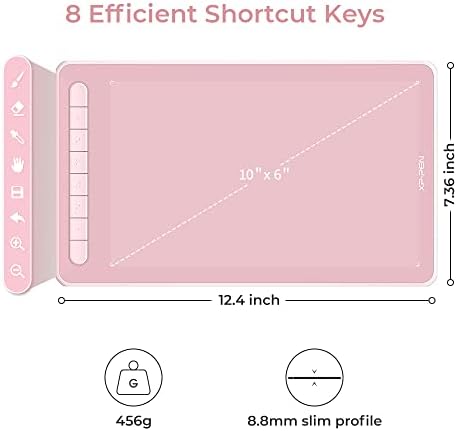 XP-PEN Deco L Drawing Tablet 10" x 6" Graphics Tablet with X3 Elite Stylus, 8192 Levels of Pen Pressure, 8 Shortcut Keys, Supports Windows/Mac/Android/Chrome OS/LinuxPink