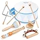 Musikinstrumente Kinder Trommel 6 in 1 Holzspielzeug Trompete Kindertrommel Montessori Spielzeug Baby Geschenk 2 3 4 Jahr Junge Mädchen