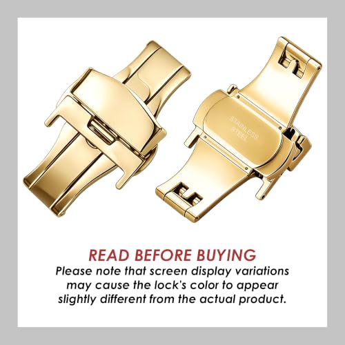 Image of DBLACK ''DSLCK3'' Butterfly Lock Stainless Steel Deployment Buckle Double Push Spring Clasp for Watch strap / / For 16mm, 18mm, 20mm, or 22mm Watch Bands (Choose Your Size & Color)