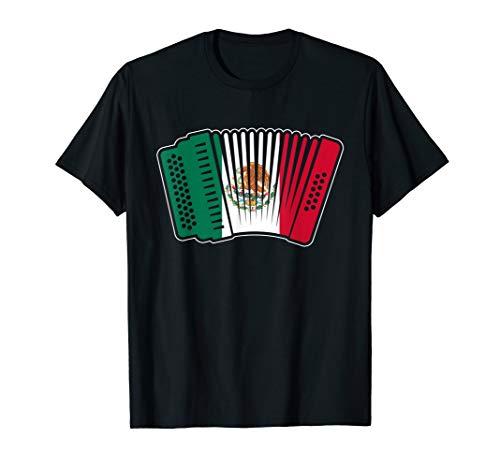 Mexican Flag Accordion Proud Norteño Music Player T-Shirt