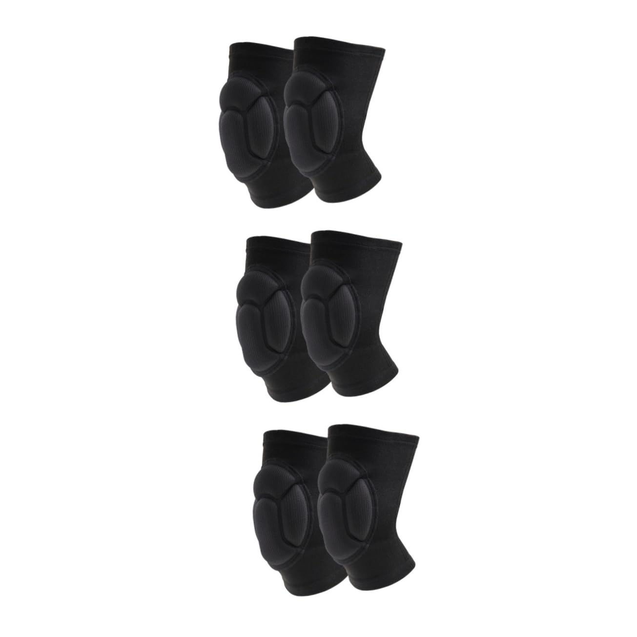 BESPORTBLE 3pairs Elastic Non-slip Pads for Roller Skating Braces for Pain Relief Adult Women Black Knee Pads