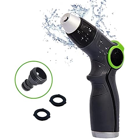Water Spray in 4 Spraying Modes,High Pressure Handheld Water Nozzle, Rear Trigger for Easy Controling, for Watering Garden, Washing Cars and Showering Pets Cover