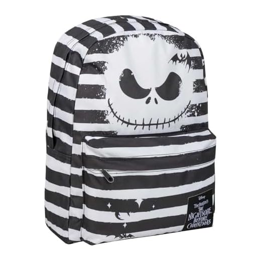 CERDÁ LIFE'S LITTLE MOMENTS Mochila Casual de Pesadilla Antes de Navidad - Color Negro - 32x12x42 cm - Fabricada en Poliéster - Estampado con Motivos de Jack - Producto Original