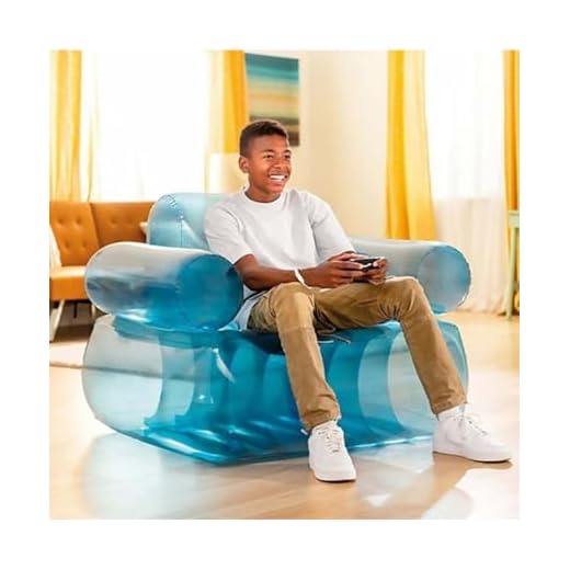 Oise Art Store Trade Shop – Sillón Transparente Azul Inflable Con Respaldo 109 X 109 X 79 Cm, Uso Interior 66503 –