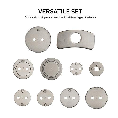 Neiko 20733A Complete Disc Brake Caliper Tool Set, 12 Piece Wind Back Tool Kit, Brake Pad Repair For Automotive, Fits All Vehicles, Brake Caliper Compression Tool #TOP4