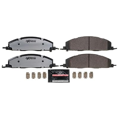 PowerStop Rear Brake Pads For Dodge Ram 2500 2009-10 |Ram 3500 2009-10 |Ram 2500 2011-18 |3500 2011-18 - Z36 Truck & Tow Carbon-Fiber Ceramic Brake Pads With Installation Hardware, Z36-1400