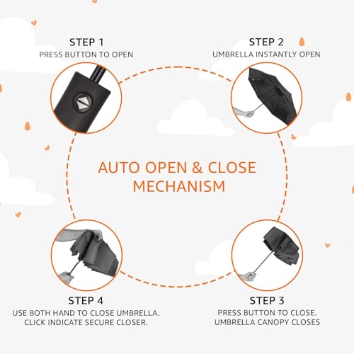 Image of SIEPASA Automatic Open Close Compact Travel Umbrella with Wind Vent Umbrella big size Lightweight Windproof Folding for men Women