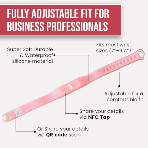 Digital Business Card Bracelet, Tap to Share Bracelet, Medical Alert Bracelet, Fundraising Bracelets, Networking Bracelet, Compatible with iPhone and Android3