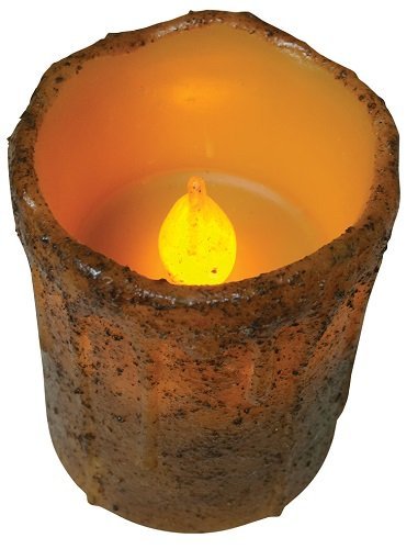 CWI Gifts Burnt Drip Wax Battery Operated Candle - Realistic Flameless Candles - LED Candles - Battery Operated with Timer - 4