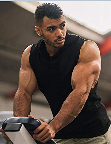 COOFANDY Tanktop voor heren, mouwloos, workout, sport, fitness, hoodie, spiershirt voor gym, training, verpakking van 2 stuks - Image 3