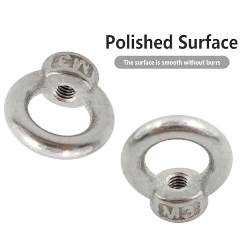 Image of 10PCS M3 Lifting Eye Nut, Stainless Steel Lifting Eye Threaded Nut Fastener Hardware Ring Shaped Eye Bolt, 13mm /0.51inch OD