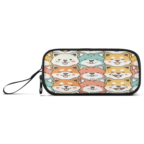 Waassud Estuche para lápices con diseño de perros lindos y de gran capacidad, estuche para lápices, estuche estético con cremallera para organizador de oficina, Multicolor, Estuche para lápices