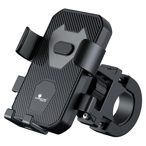 Image of Kratos Mobile Holder for Bike with One-Touch Lock, 360 Rotating Adjustable Phone Mount for Bike Handlebar, Heavy Duty Shockproof Mobile Stand for Motorcycles, Universal Anti-Slip Bike Mobile Holder
