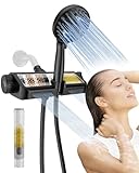MakeFit Filtered Shower Head with Handheld Combo Matte Black - Dual 2-in-1 Spa System with Massage Shower and 10 Modes Hand Held Shower, High Pressure with Built in Power Wash Mode