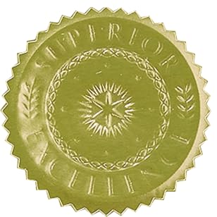 Fine Stationery Gold Excellence Certificate Seals - Set of 36 inSuperior Excellence in foil Stickers, 2 in Across