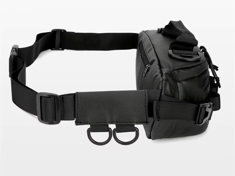 Image of WILDHORN Outdoor Nylon Fishing Waist Bag for Men & Women | Sport Fanny Pack & Tackle Storage Pouch with Multi-Pockets | Adjustable Utility Waist Pack for Fishing, Travel & Gym (Black)