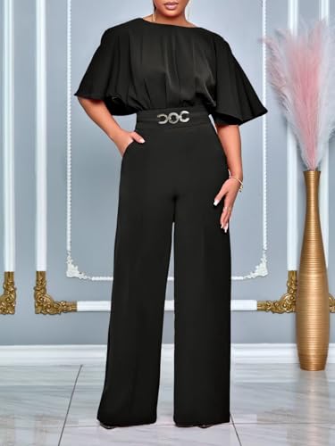 acelyn Elegant Jumpsuit for Women Dressy Sexy Plus Size Wide Leg Pant Suit One Piece Party Outfits - Image 3