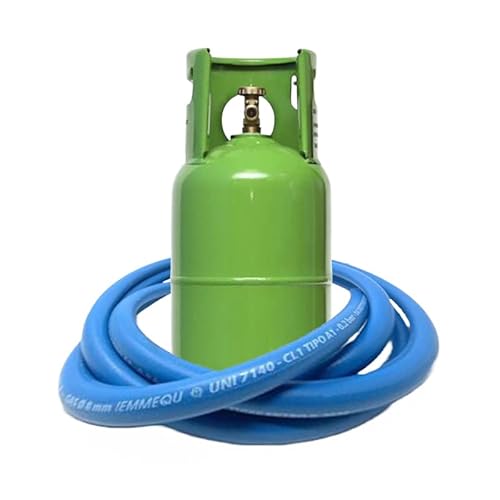 CG94 - Gasregler-Set mit niedrigem Druck und fester Kalibrierung 28/30 | Schlauch 125 cm | 2 Stahlschellen | geeignet für Küchen und Grills