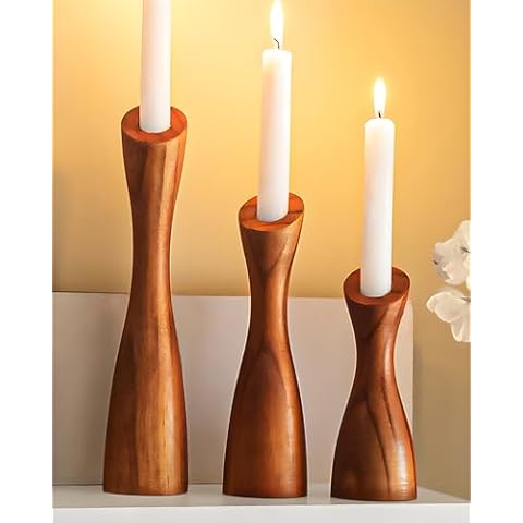 OLEEK Wood Candle Holders for Table Centerpiece Cover