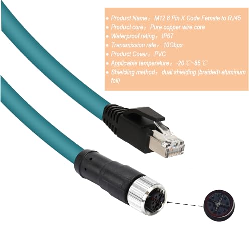 Cable Ethernet Cat7e M12 a RJ45 8 Pines miniatura 2