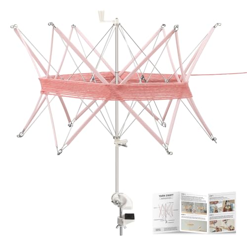 INMAKER Yarn Swift Pink Yarn Umbrella Swift for Crocheting The Helper for Knitting Enthusiast