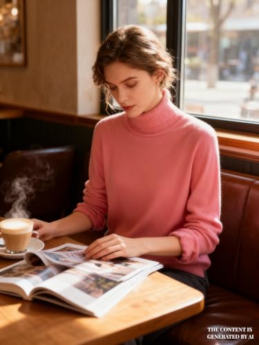 Image of DAIMIDY Turtleneck Sweaters for Women Long Sleeve Pullover Tops | Knitted Material| Soft, Warm and Breathable| High Resilience and Tensile Strength Design| Business Casual Tops| Dailywear
