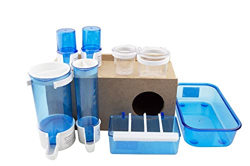 Combo Viveiro para Pássaros Pequeno Completo (Azul)