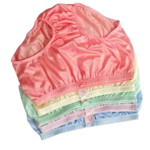 5 pcs/set Size Hip 44-48" Sheer Nylon granny Brief Underwear womens silky nylon panties high full high waist plus size smoothing coverage giant granny panties womens men adult Unisex elderly4