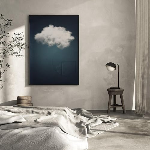 Impression minimaliste nuage bleu marine décoration grand format