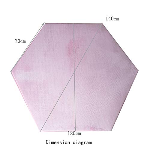 image for Missingift Hexagon Rug Pad Mat for Kids Playhouse Frieze Flannel Soft 