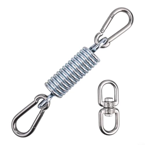 Molla per sedia a sospensione in acciaio inox con gancio rotante e moschettoni, per interni ed esterni