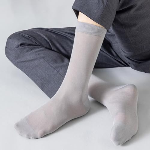 6 Pairs Mens Thin Modal Crew Socks, Soft Breathable Lightweight Socks Above Ankle Socks for Casual Workout Size 7-11 5