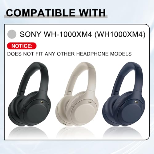 Almohadillas de repuesto para auriculares Sony WH-1000XM4, cojines para orejas, cubiertas para auriculares con cuero proteico suave (dorado) miniatura 3