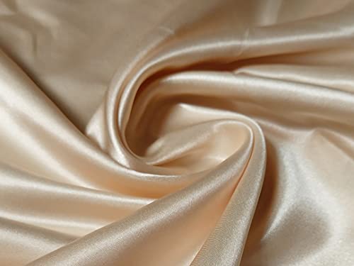 Tissu en polyester satiné liquide beige coupon 10m métrage couture robe