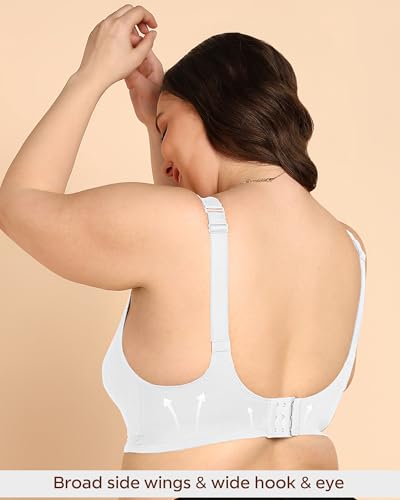 Image of Tweens Cotton Non-Padded Plus-Size Bonded Bra for Women | Full Coverage Broad Straps | Hidden Concealer | Seamless Wire-Free No-Dig Comfort | Breathable Cotton | Elastic-Free No Marks | Pack of 1