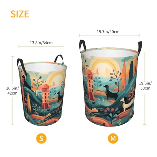 Panier à linge teckel imperméable avec poignées pour linge humide - 3