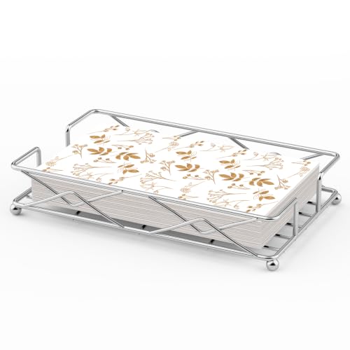 LWSFF Silver Napkin Basket, Guest Towel Holder & Metal Tray for Counter | Open m...