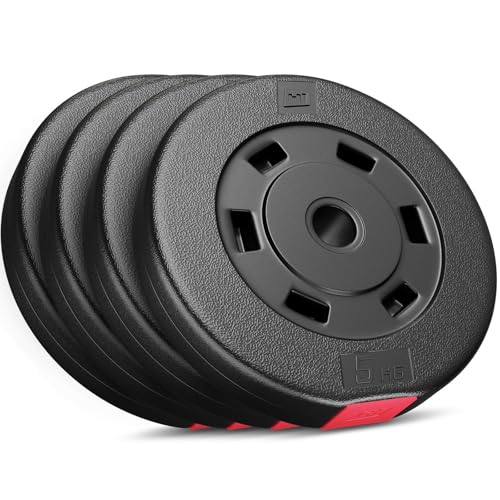 HOP-SPORT® Disques de Poids en Plastique 20, 30 kg pour Barre d'haltères 30 mm Variantes au Choix, Disques d'haltères pour Entraînement Haltérophilie et Musculation, Noir