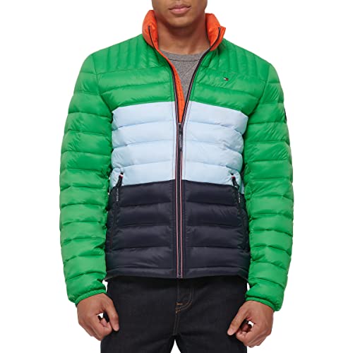 Image of Tommy Hilfiger Mens Embroidered Logo Puffer Jacket