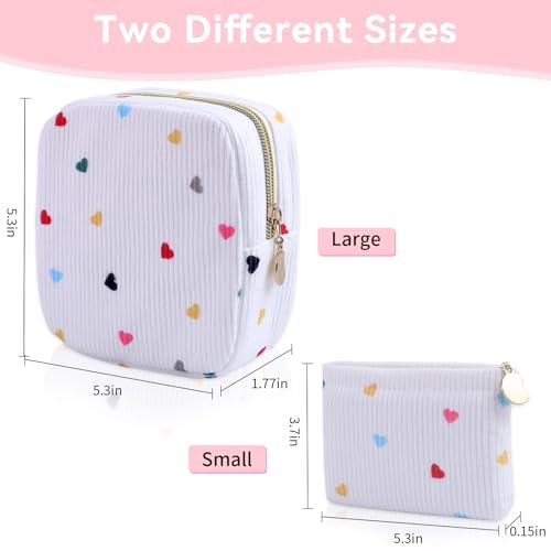 Image of 2-Pack Period Bag for Women Girls, Portable Corduroy Sanitary Napkin Storage Bag Period Pouch Small Discreet Menstrual Pouch, Sanitary Pads Period Kits Tampons Holder for First Period
