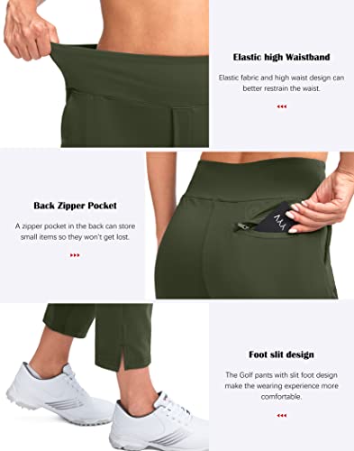 Image of YYV Women's Golf Pants High Waist Stretch Ankle Pants with Pockets