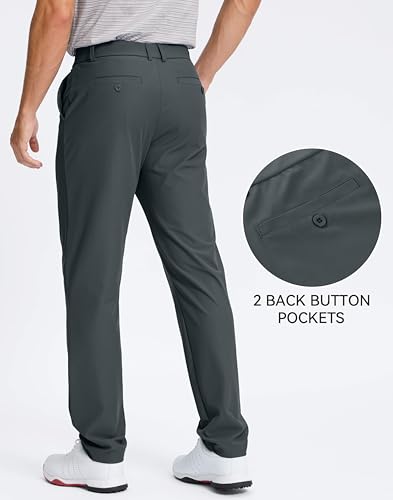Image of Pudolla Men's Golf Pants 30 inch /32 inch /34 inch Comfy Stretch Dress Work Pants Lightweight Quick Dry Casual Slacks Trousers with Pockets