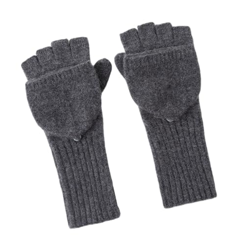 Guantes sin dedos unisex de mezcla de lana calidos para ciclismo