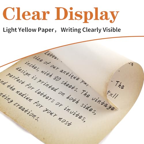 Image of 80 Sheets Vintage Paper, 8.5 inchx11 inch Letter Size Printer Parchment Paper