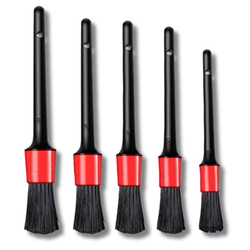 Cwk Tools Kit 5 Pincéis para Detalhamento Automotivo – Pincel de Limpeza Interna e Externa para Carro, Roda, Motor, Painel e Acabamentos