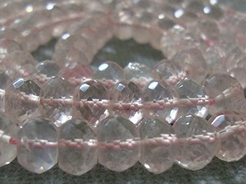 Rose Quartz et Rose de France rondelles facettées AAA 5-6mm pour bijoux d'exception