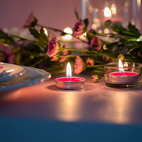 Lanker 50 Pack Mini Tea Lights Candles - Unscented - Smokeless - 2 Hour Burn Time - Decoration For Wedding, Party, Dating And Festival Celebration (Purple) #TOP2