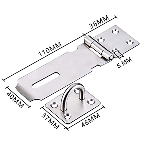 Stainless Steel Padlock Hasp, Tiberham Heavy Duty Hasp and Staple with Screws, Door Clasp Gate Lock Shed Latch Padlock Staple for Door Window Cabinet Pet Cage Crate Fitting Accessories - Image 2